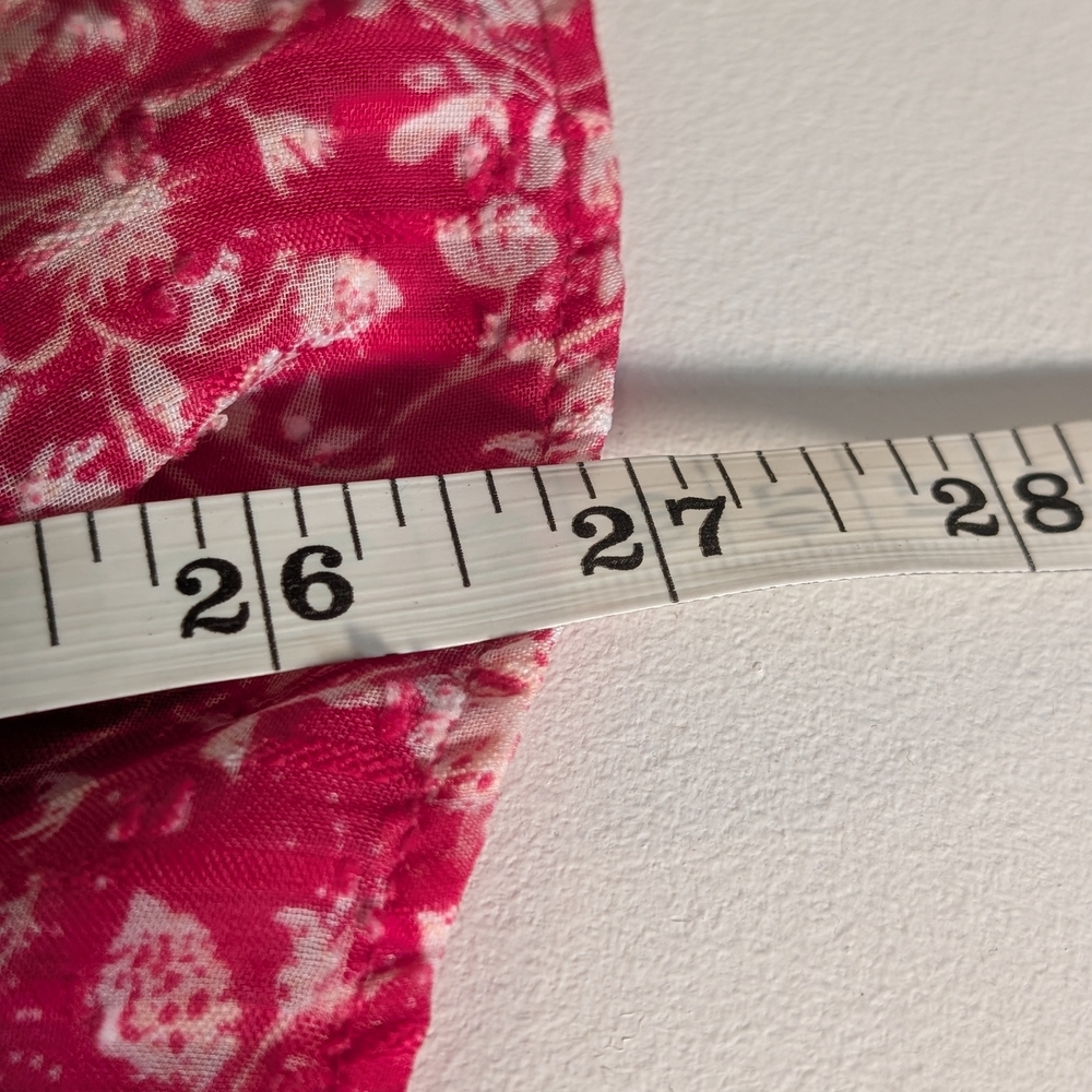 Kaari Blue Pink And White Textured Floral Women's Top Size Large - Picture 9 of 9